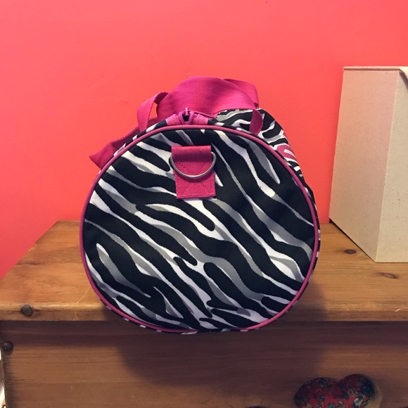 “Dance Feel the Beat” Small Zebra Print Duffel Bag - Picture 2 of 5